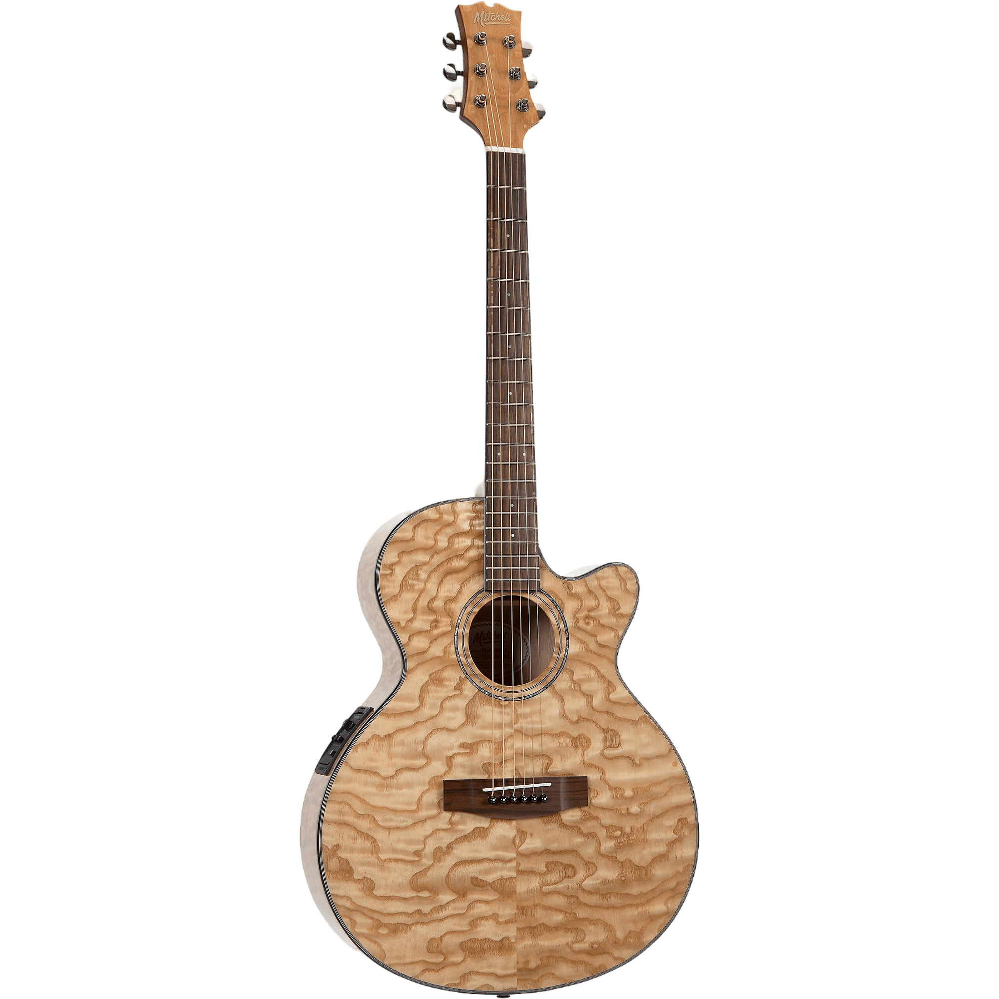 Mitchell MX430QABNAT Exotic Series Acoustic-Electric Quilted Ash Burl Quilted Ash Burl Natural