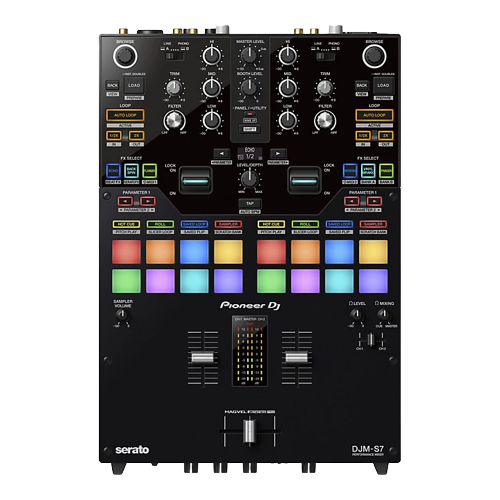 Pioneer DJ DJM-S7 2-Channel Battle Mixer for Serato DJ & rekordbox With Performance Pads