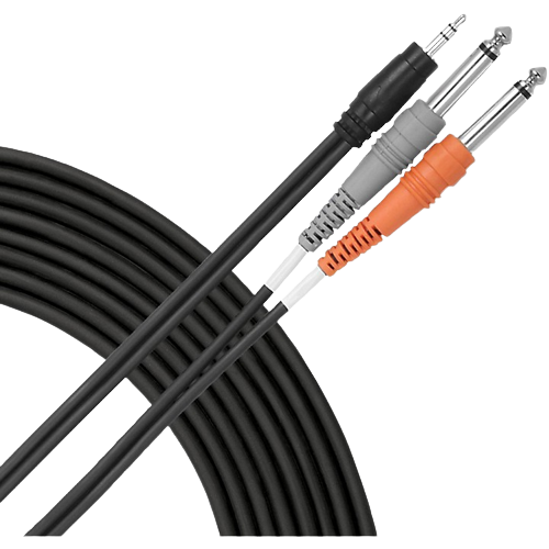 Livewire Essential Interconnect Y-Cable 3.5 mm TRS Male to 1/4" TS Male 3 ft. Black