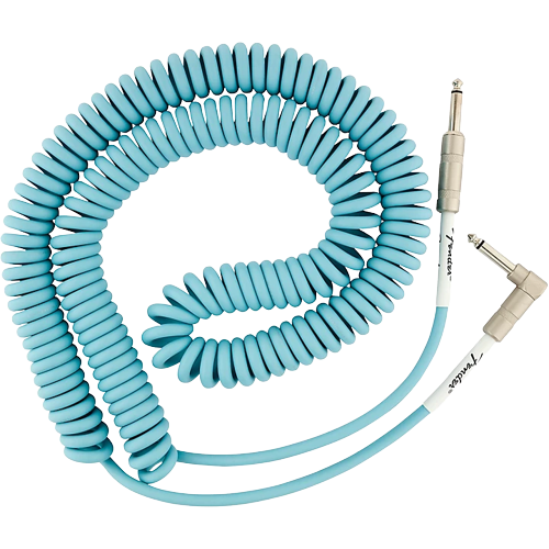 Fender Original Series Straight to Angle Coiled Cable 30 ft. Daphne Blue