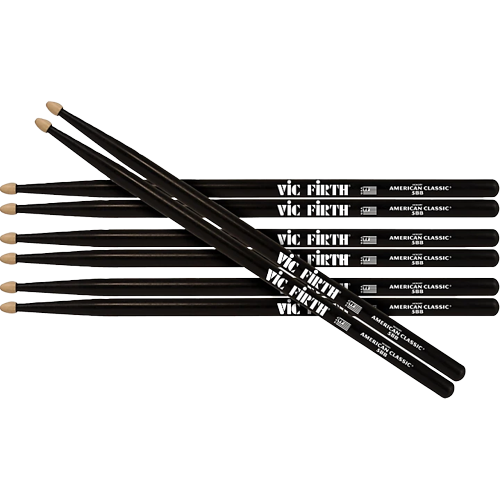 Vic Firth Buy 3 Pairs of Black Drum Sticks, Get 1 Free 5B