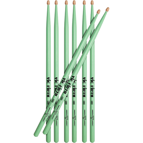 Vic Firth American Classic Seafoam Green Drum Sticks 4-Pack 5A Wood