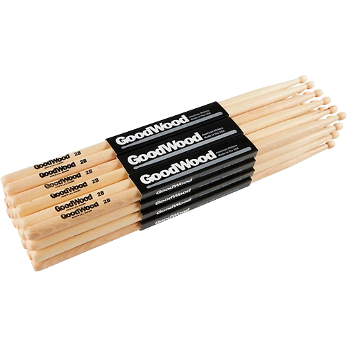 Goodwood 12-Pack Drum Sticks 2B Wood