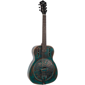 Recording King RM-997-VG Swamp Dog Metal Body Resonator Style-0 Distressed Vintage Green