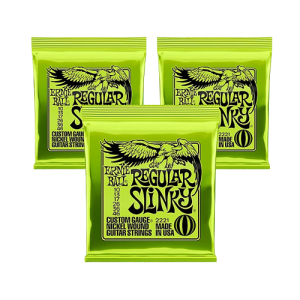 Ernie Ball 2221 Nickel Regular Slinky Electric Guitar Strings 3-Pack