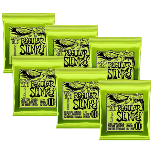 Ernie Ball 2221 Nickel Regular Slinky Electric Guitar Strings 6 Pack