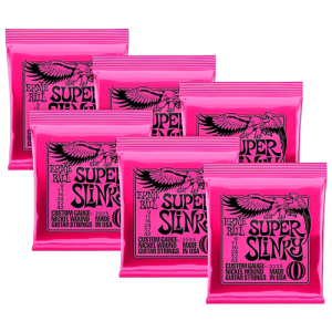 Ernie Ball 2223 Nickel Super Slinky Pink Electric Guitar Strings 6 Pack