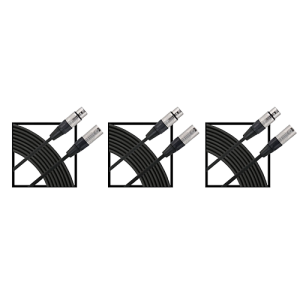 Livewire Essential XLR Microphone Cable 25' 3-Pack