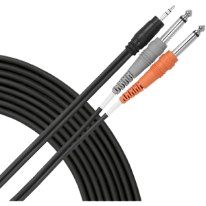 Livewire Essential Interconnect Y-Cable 3.5 mm TRS Male to 1/4" TS Male 3 ft. Black