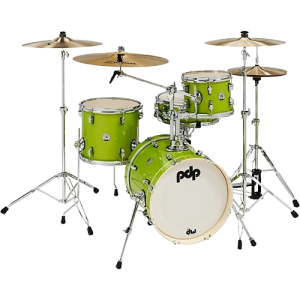 PDP by DW New Yorker 4-Piece Shell Pack With 16" Bass Drum Electric Green Sparkle