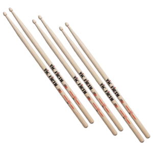 Vic Firth 7A American Classic Drum Sticks – 3 Pairs with Austin Bazaar Polishing Cloth