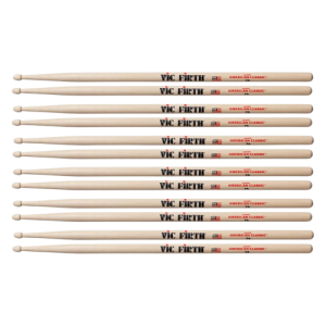 Vic Firth 7A Wood Tip Drum Sticks (6 Pair Bundle)