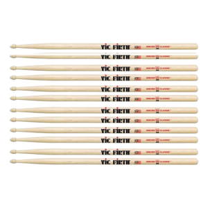 Vic Firth 5B Wood Tip Drum Sticks (6 Pair Bundle)