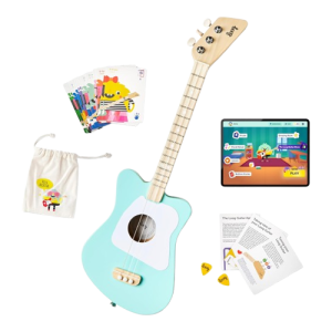 Loog Mini Acoustic Guitar for Kids, 3-String Beginner Guitar with Learning App & Lessons