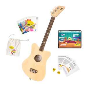Loog Mini 3-String Acoustic Guitar for Kids with Learning App & Lessons